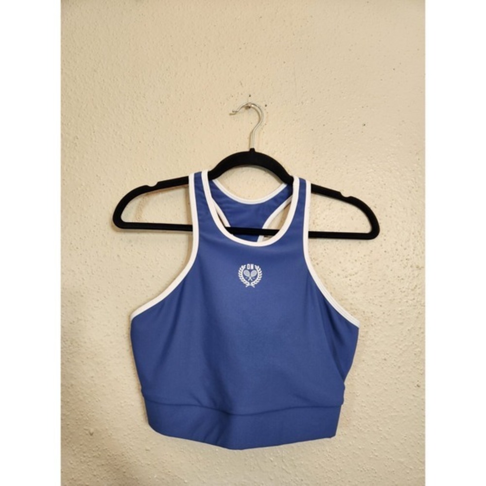 Old Navy Active Womens Blue Scoop Neck Racerback Powersoft Sport Bra‎ Size Large